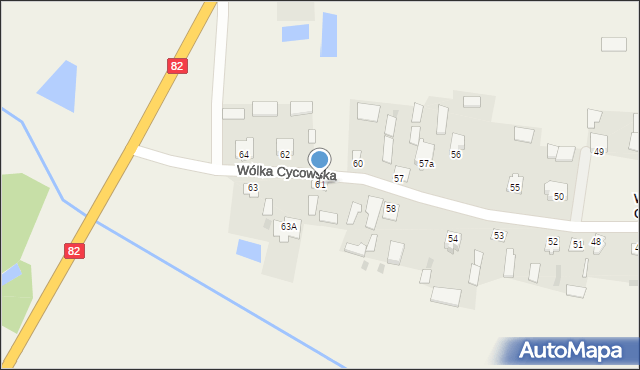 Wólka Cycowska, Wólka Cycowska, 61, mapa Wólka Cycowska