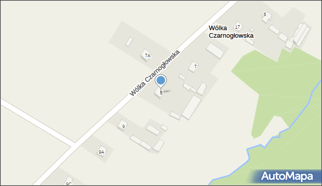 Wólka Czarnogłowska, Wólka Czarnogłowska, 8, mapa Wólka Czarnogłowska
