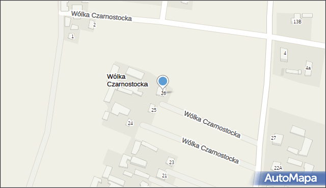 Wólka Czarnostocka, Wólka Czarnostocka, 26, mapa Wólka Czarnostocka