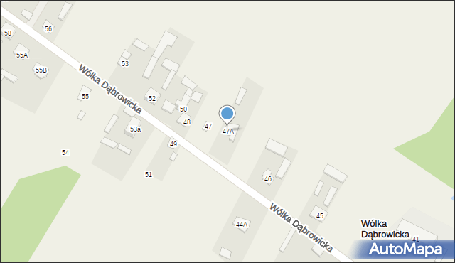 Wólka Dąbrowicka, Wólka Dąbrowicka, 47A, mapa Wólka Dąbrowicka