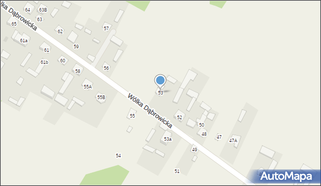 Wólka Dąbrowicka, Wólka Dąbrowicka, 53, mapa Wólka Dąbrowicka