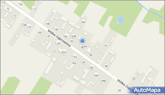 Wólka Dąbrowicka, Wólka Dąbrowicka, 62, mapa Wólka Dąbrowicka