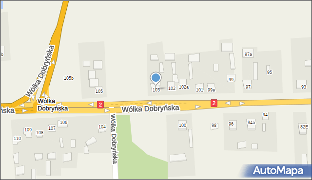 Wólka Dobryńska, Wólka Dobryńska, 103, mapa Wólka Dobryńska
