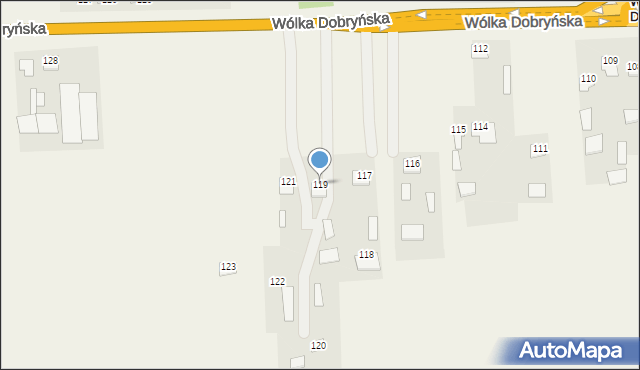 Wólka Dobryńska, Wólka Dobryńska, 119, mapa Wólka Dobryńska
