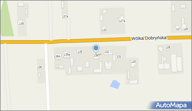 Wólka Dobryńska, Wólka Dobryńska, 134, mapa Wólka Dobryńska