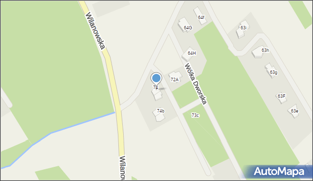 Wólka Dworska, Wólka Dworska, 74a, mapa Wólka Dworska