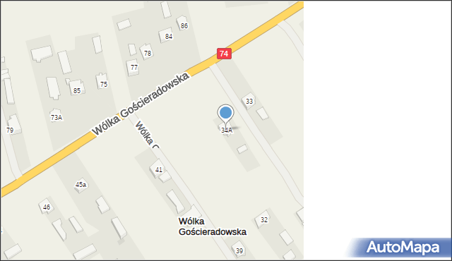 Wólka Gościeradowska, Wólka Gościeradowska, 34A, mapa Wólka Gościeradowska