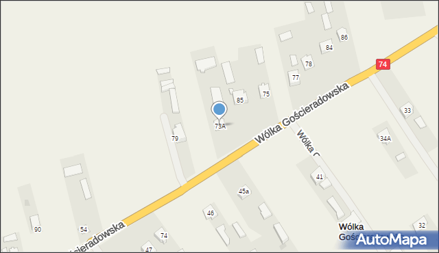Wólka Gościeradowska, Wólka Gościeradowska, 73A, mapa Wólka Gościeradowska