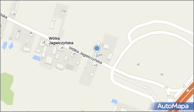 Wólka Jagielczyńska, Wólka Jagielczyńska, 13, mapa Wólka Jagielczyńska