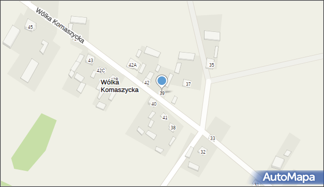 Wólka Komaszycka, Wólka Komaszycka, 39, mapa Wólka Komaszycka