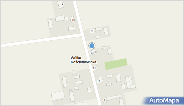 Wólka Kościeniewicka, Wólka Kościeniewicka, 13, mapa Wólka Kościeniewicka