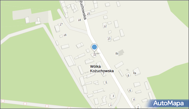 Wólka Kożuchowska, Wólka Kożuchowska, 11, mapa Wólka Kożuchowska