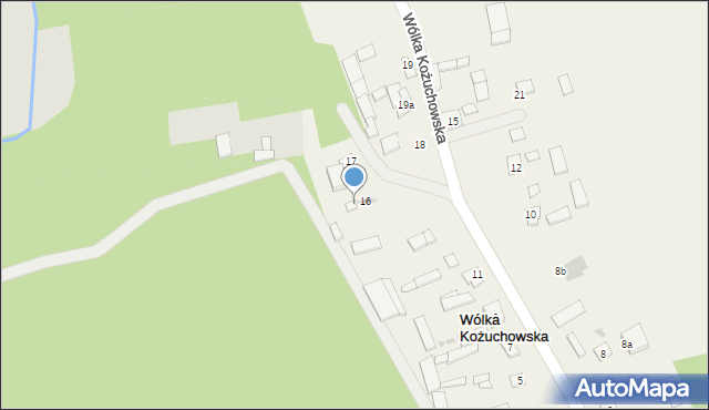 Wólka Kożuchowska, Wólka Kożuchowska, 16, mapa Wólka Kożuchowska