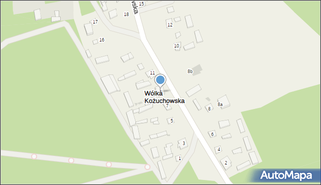 Wólka Kożuchowska, Wólka Kożuchowska, 9, mapa Wólka Kożuchowska