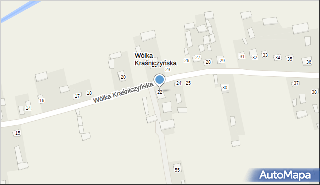 Wólka Kraśniczyńska, Wólka Kraśniczyńska, 22, mapa Wólka Kraśniczyńska