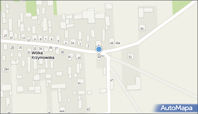 Wólka Krzymowska, Wólka Krzymowska, 42, mapa Wólka Krzymowska