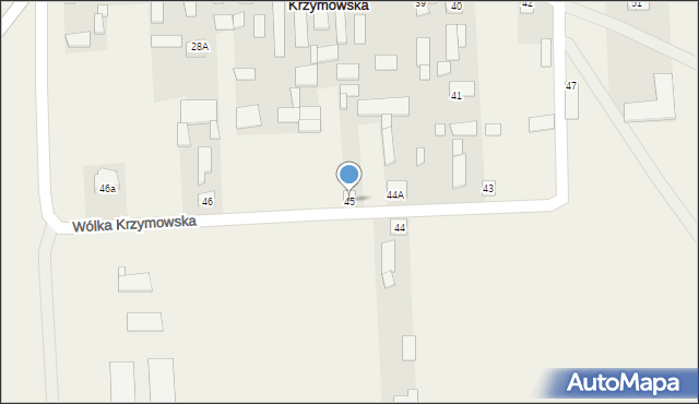 Wólka Krzymowska, Wólka Krzymowska, 45, mapa Wólka Krzymowska