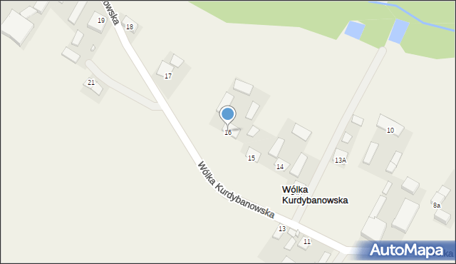 Wólka Kurdybanowska, Wólka Kurdybanowska, 16, mapa Wólka Kurdybanowska