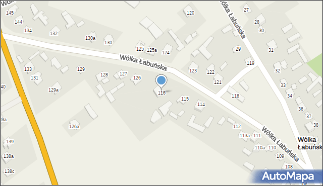 Wólka Łabuńska, Wólka Łabuńska, 116, mapa Wólka Łabuńska