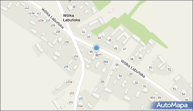Wólka Łabuńska, Wólka Łabuńska, 98, mapa Wólka Łabuńska
