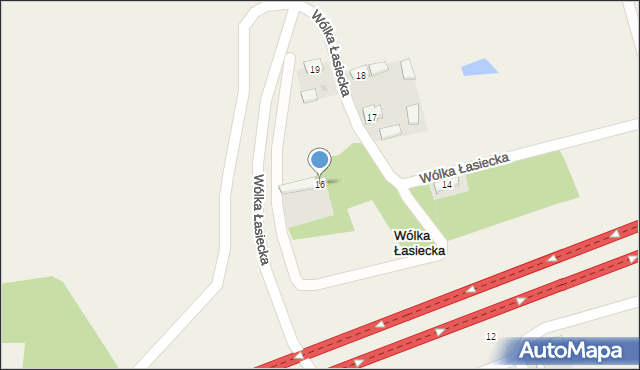 Wólka Łasiecka, Wólka Łasiecka, 16, mapa Wólka Łasiecka