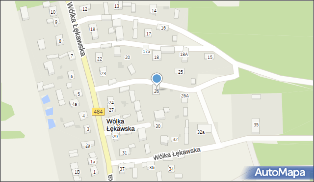Wólka Łękawska, Wólka Łękawska, 26, mapa Wólka Łękawska