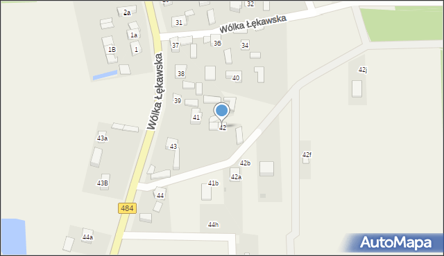 Wólka Łękawska, Wólka Łękawska, 42, mapa Wólka Łękawska