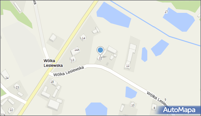 Wólka Lesiewska, Wólka Lesiewska, 12, mapa Wólka Lesiewska