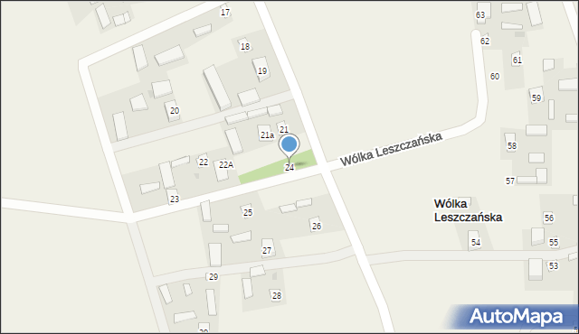 Wólka Leszczańska, Wólka Leszczańska, 24, mapa Wólka Leszczańska