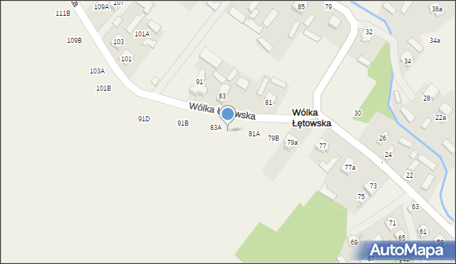 Wólka Łętowska, Wólka Łętowska, 83B, mapa Wólka Łętowska