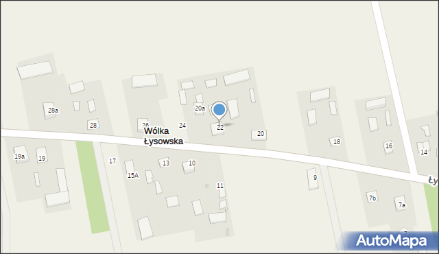 Wólka Łysowska, Wólka Łysowska, 22, mapa Wólka Łysowska