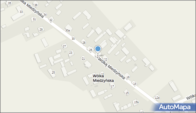 Wólka Miedzyńska, Wólka Miedzyńska, 24, mapa Wólka Miedzyńska