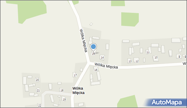 Wólka Mlęcka, Wólka Mlęcka, 15, mapa Wólka Mlęcka