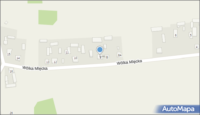 Wólka Mlęcka, Wólka Mlęcka, 9, mapa Wólka Mlęcka