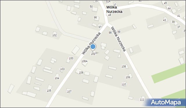 Wólka Nurzecka, Wólka Nurzecka, 101, mapa Wólka Nurzecka