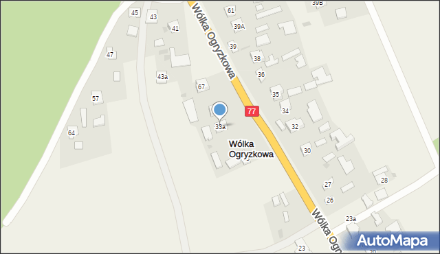 Wólka Ogryzkowa, Wólka Ogryzkowa, 33a, mapa Wólka Ogryzkowa