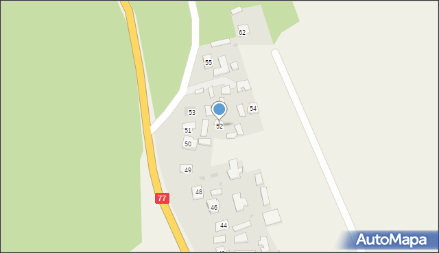 Wólka Ogryzkowa, Wólka Ogryzkowa, 52, mapa Wólka Ogryzkowa