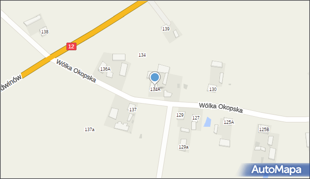 Wólka Okopska, Wólka Okopska, 134A, mapa Wólka Okopska