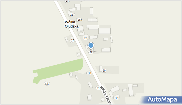 Wólka Ołudzka, Wólka Ołudzka, 28, mapa Wólka Ołudzka