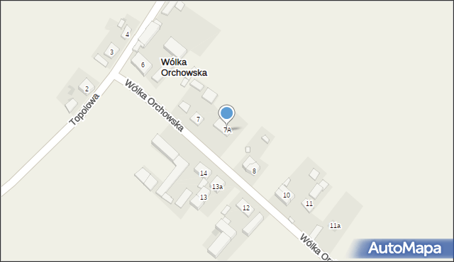 Wólka Orchowska, Wólka Orchowska, 7A, mapa Wólka Orchowska