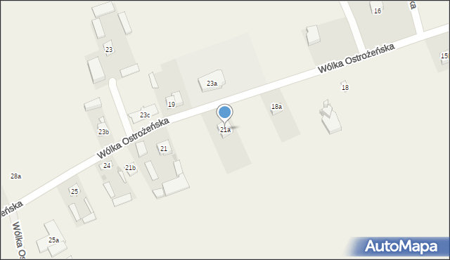 Wólka Ostrożeńska, Wólka Ostrożeńska, 21a, mapa Wólka Ostrożeńska