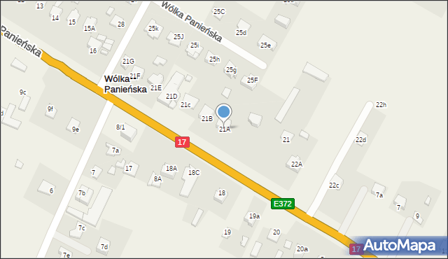 Wólka Panieńska, Wólka Panieńska, 21A, mapa Wólka Panieńska