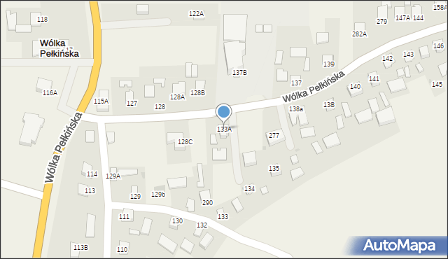 Wólka Pełkińska, Wólka Pełkińska, 133A, mapa Wólka Pełkińska