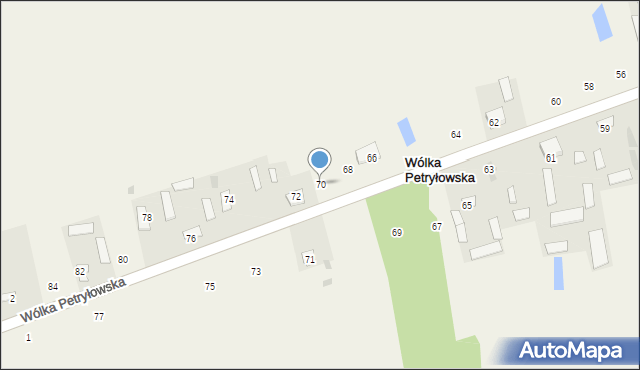 Wólka Petryłowska, Wólka Petryłowska, 70, mapa Wólka Petryłowska
