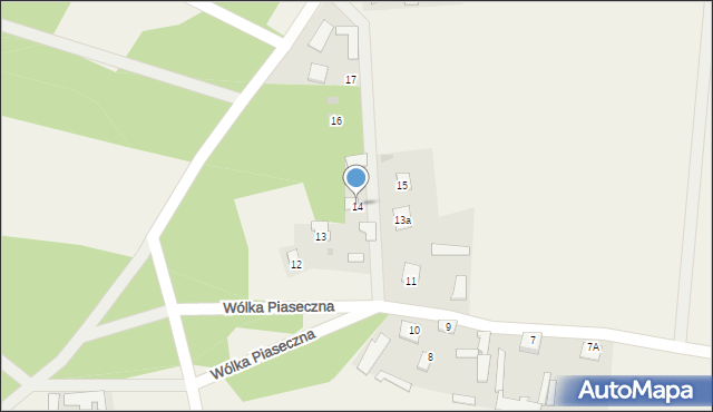 Wólka Piaseczna, Wólka Piaseczna, 14, mapa Wólka Piaseczna