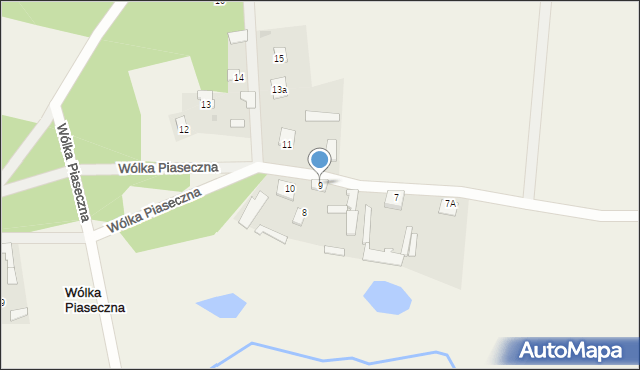 Wólka Piaseczna, Wólka Piaseczna, 9, mapa Wólka Piaseczna