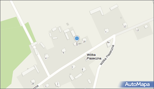 Wólka Piaseczna, Wólka Piaseczna, 21, mapa Wólka Piaseczna