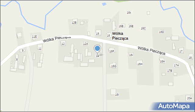 Wólka Piecząca, Wólka Piecząca, 14, mapa Wólka Piecząca