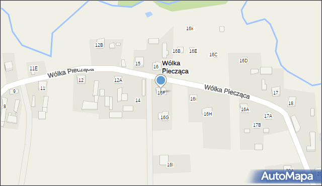 Wólka Piecząca, Wólka Piecząca, 16F, mapa Wólka Piecząca