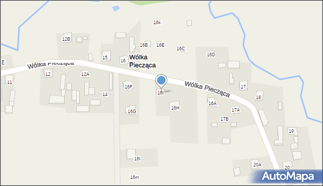 Wólka Piecząca, Wólka Piecząca, 16i, mapa Wólka Piecząca